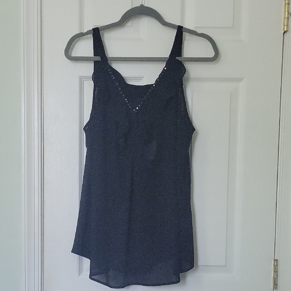 Avenue Black Camisole with Studded Detail